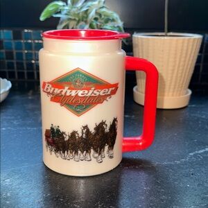 Vintage Budweiser Clydesdales Whirley Brand Plastic Travel Mug